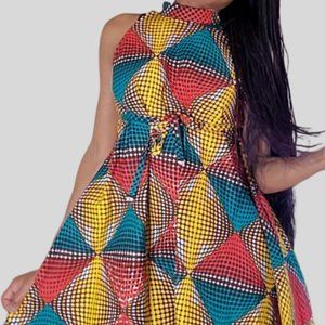 Print Sleeveless A line dress